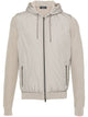 Herno Zip-Up Taupe Cotton Hoodie