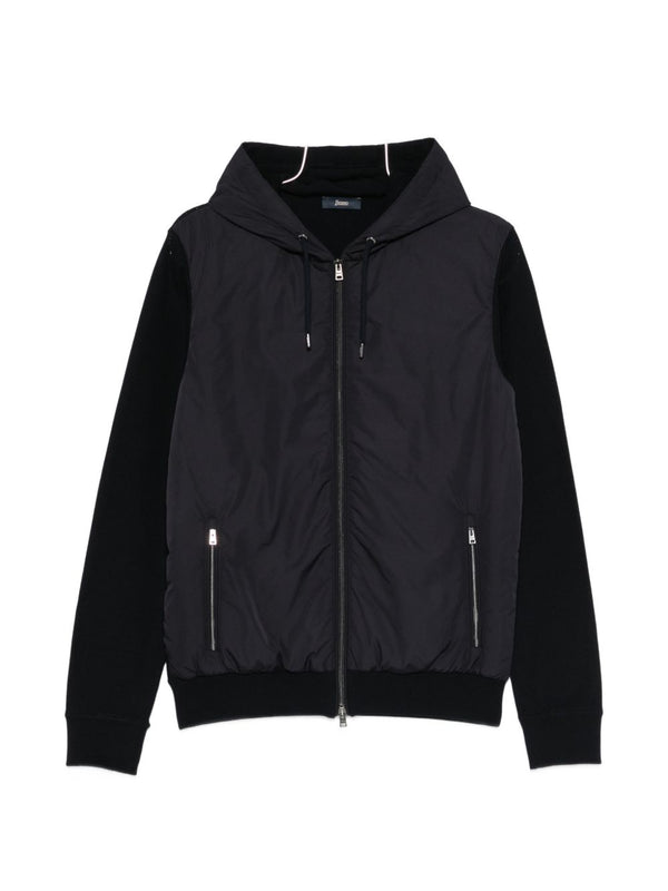 Herno Piqué Knit And Nylon Jacket