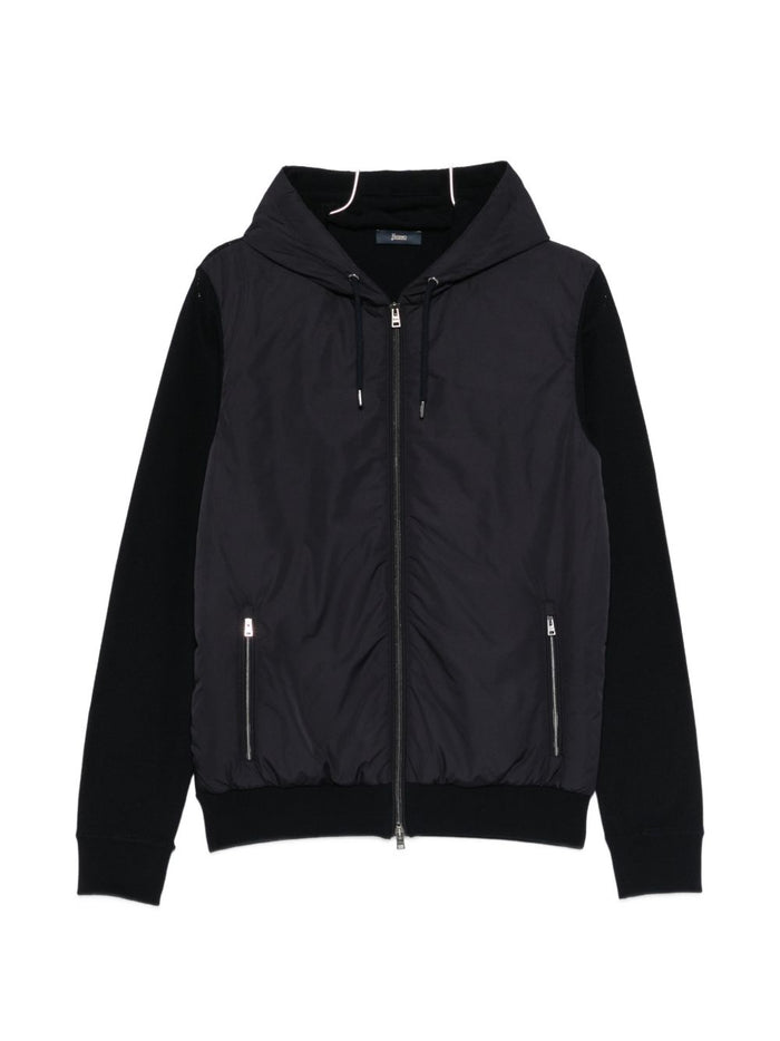 Herno Piqué Knit And Nylon Jacket