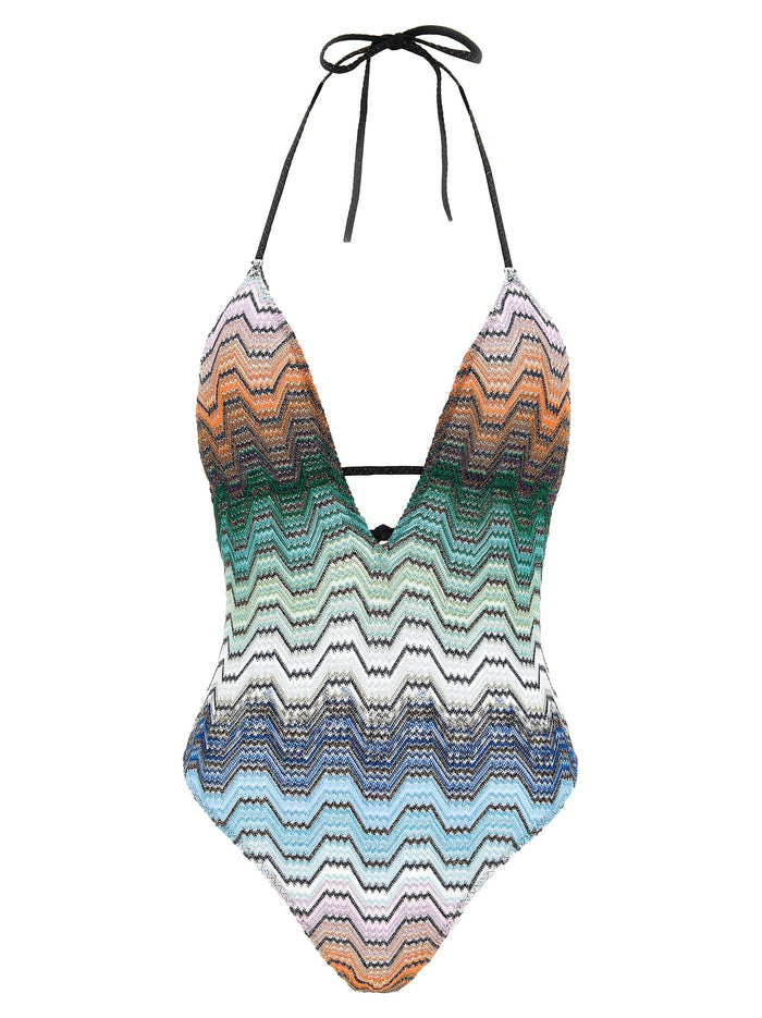 Missoni Greek Pattern One-Piece Swimsuit