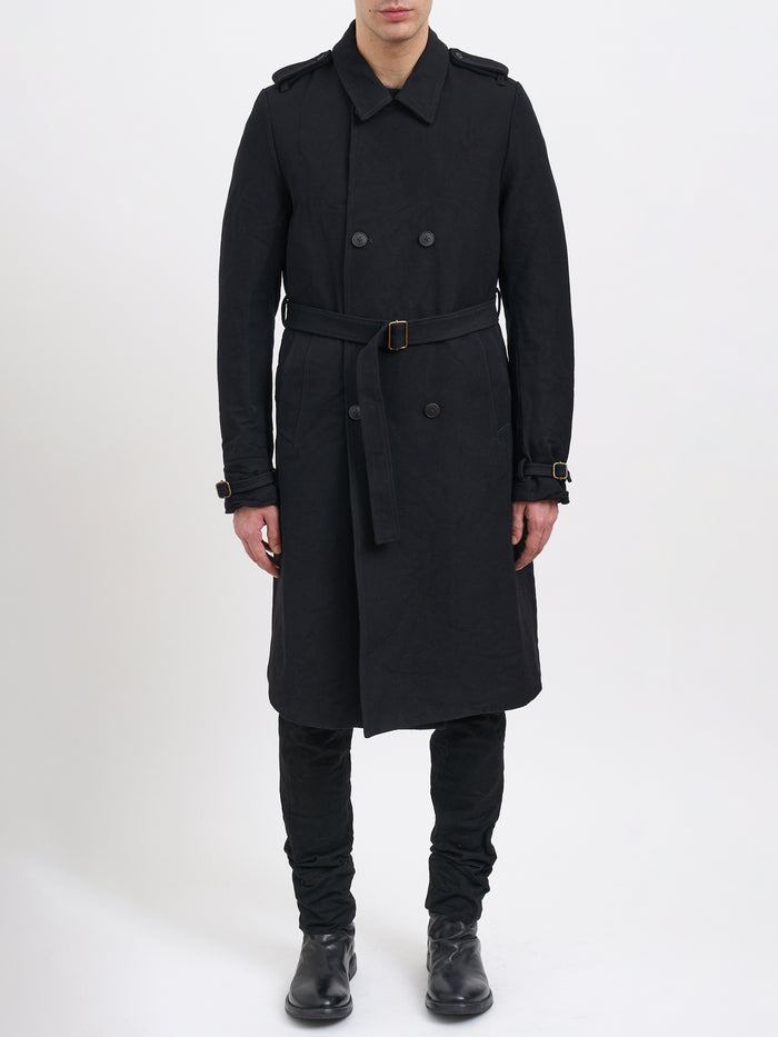 Poeme Bohemien Long Double-Breasted Trench Coat