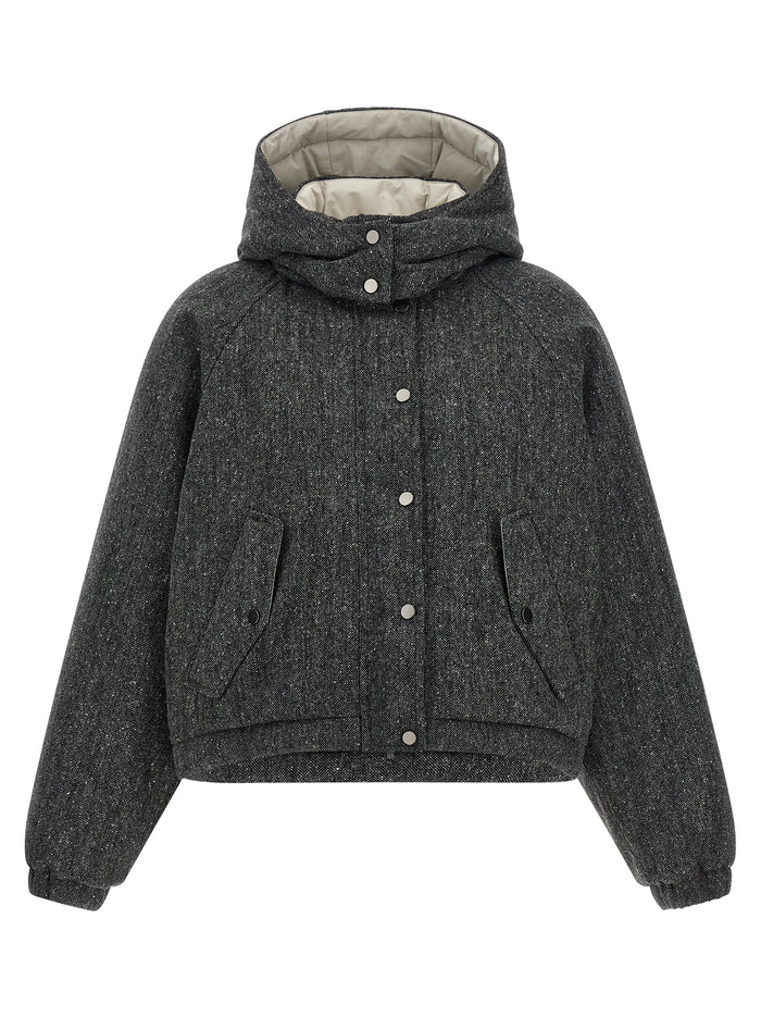 Brunello Cucinelli 'Shiny Zipper Pull' Down Jacket