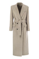 Brunello Cucinelli Double-Breasted Coat In Virgin Wool And Cashmere Cloth With Jewellery