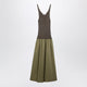 The Frankie Shop Iliya Maxi Dress In Olive Green Viscose And Cotton