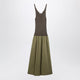 The Frankie Shop Iliya Maxi Dress In Olive Green Viscose And Cotton