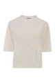 Brunello Cucinelli Short-Sleeved Crew Neck Jumper In Linen And Cotton With Sequins
