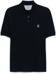Brunello Cucinelli Navy Ribbed Cuffs Cotton Polo