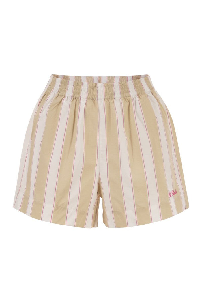 Mc2 Saint Barth Meave - Striped Cotton Shorts