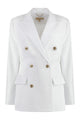 Michael Kors White Double-Breasted Crepe Blazer