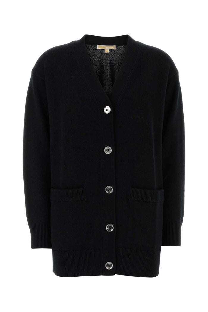 Michael Michael Kors Black Wool Oversize Cardigan