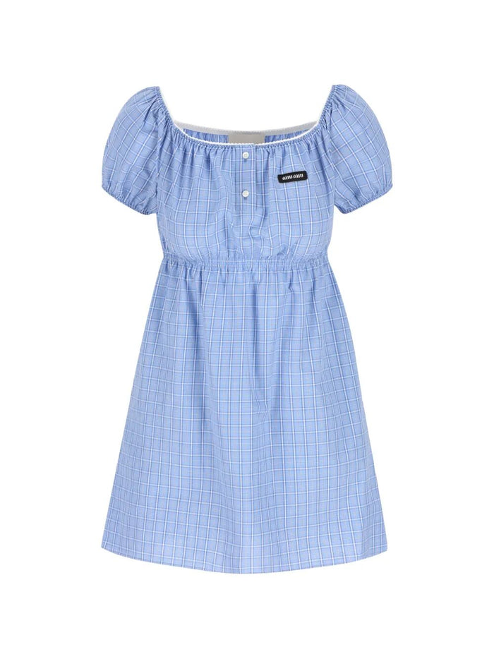 Miu Miu Embroidered Poplin Mini Dress