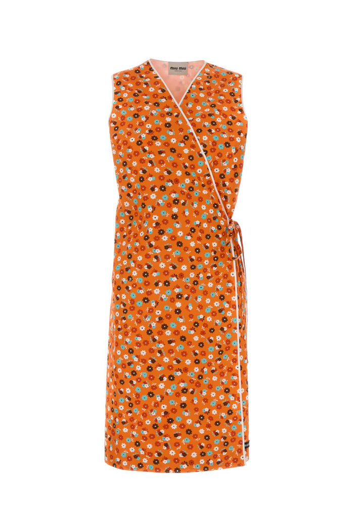 Miu Miu Printed Poplin Dress