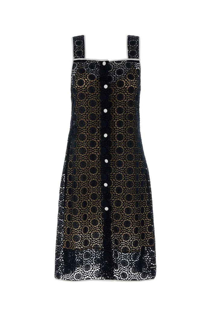 Miu Miu Midnight Blue Macrame Lace Dress