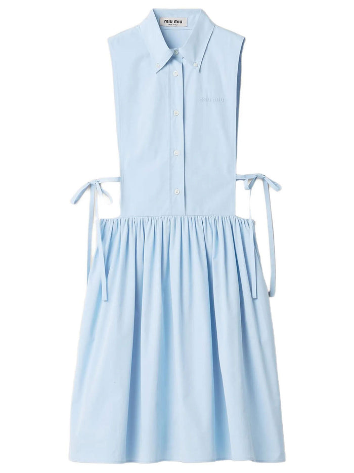 Miu Miu Poplin Side Tie Dress