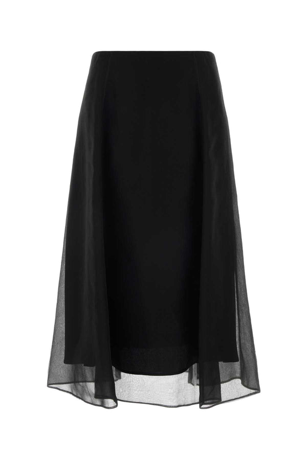 Brunello Cucinelli Black Silk Skirt