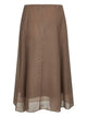 Brunello Cucinelli Rope Brown Silk Tulle Skirt