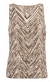 Brunello Cucinelli Crispy Silk Top With Dazzling Chevron Embroidery