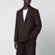 Séfr Seydou Mudcolored Jacket In Wool Blend Twill
