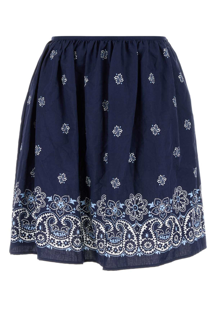 Miu Miu Printed Poplin Skirt