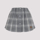 Miu Miu Gray Checkered Cotton Midi Skirt