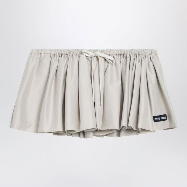 Miu Miu Pongé Tech Mini Skirt In Recycled Polyester, Opal