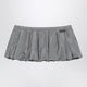 Miu Miu Pleated Balloon Tec Canvas Miniskirt In Lead Grey