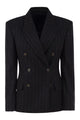 Brunello Cucinelli Double-Breasted Pinstripe Blazer With Sequins