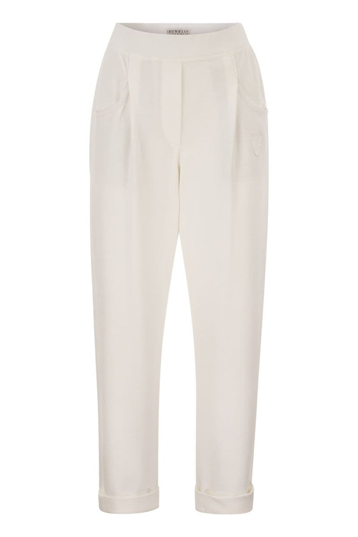 Brunello Cucinelli Stretch Cotton Gabardine Jogging Trousers