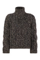 Brunello Cucinelli Soft Wool, Cashmere And Mohair Turtleneck Sweater With Braided Design