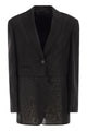 Brunello Cucinelli Women's Single-Breasted Viscose And Linen Jacket With Transparent Insert