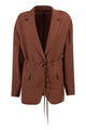 Brunello Cucinelli Fluid Viscose And Linen Twill Jacket With Jewellery