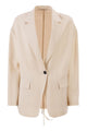 Brunello Cucinelli Fluid Viscose And Linen Twill Jacket With Jewellery