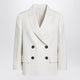 Brunello Cucinelli Ivory Fluid Twill Jacket In Viscose And Linen