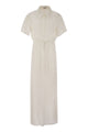 Brunello Cucinelli Fluid Viscose And Linen Twill Dress With Necklace