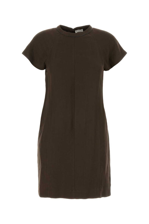 Brunello Cucinelli Brown Viscose Blend Dress