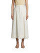 Brunello Cucinelli Sartorial Skirt In Fluid Viscose And Linen Twill With Jewellery Detail