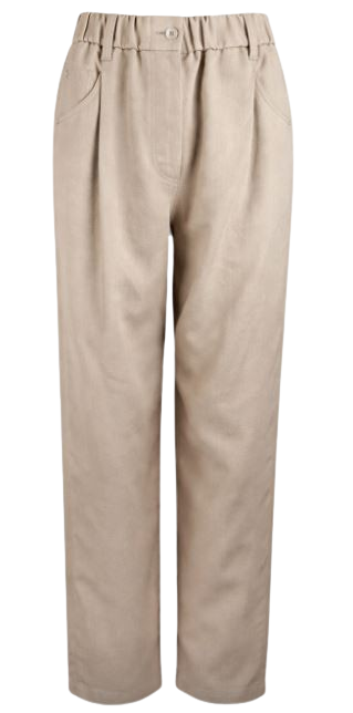 Brunello Cucinelli Beige Pleated Elasticated Waist Trousers