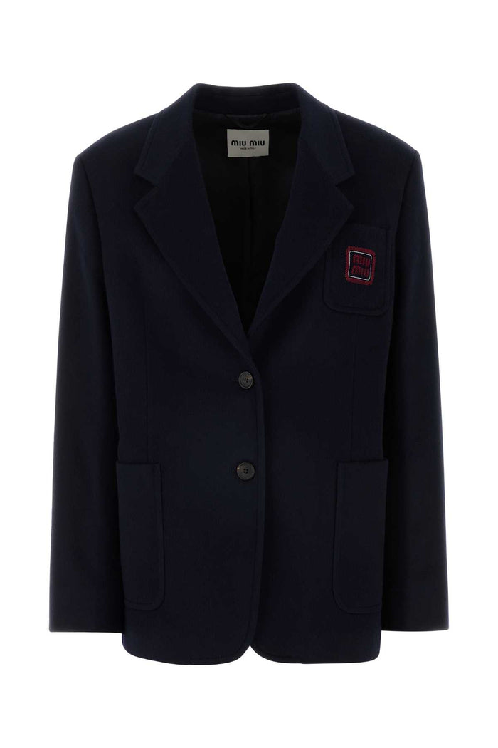 Miu Miu Midnight Blue Wool Blend Blazer
