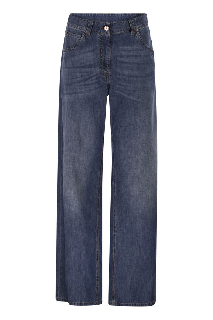 Brunello Cucinelli Wide-Leg Cotton Jeans