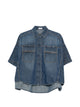 Brunello Cucinelli Denim Blue Short Sleeve Shirt