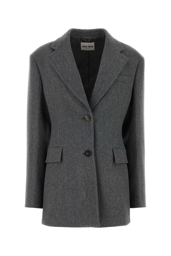 Miu Miu Dark Grey Wool Blazer