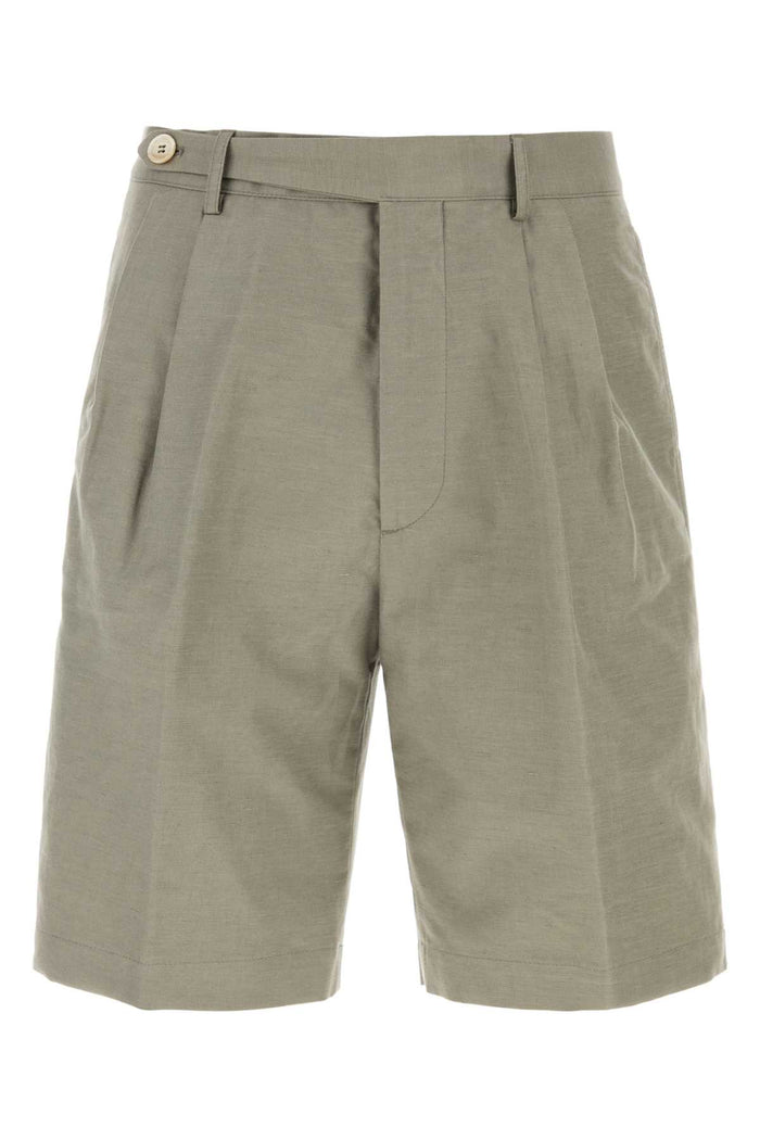 Brunello Cucinelli Dark Grey Cotton Blend Bermuda Shorts