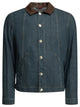 Brunello Cucinelli Denim Jacket With Leather Collar