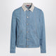 Brunello Cucinelli Blue Denim Jacket With Suede Collar