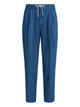 Brunello Cucinelli Lightweight Denim Trousers With Drawstring And Double Pleats