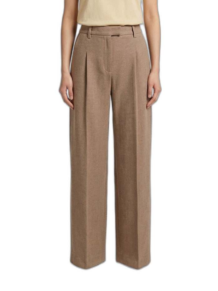 Brunello Cucinelli Cappuccino Linen Blend Wide-Leg Pant