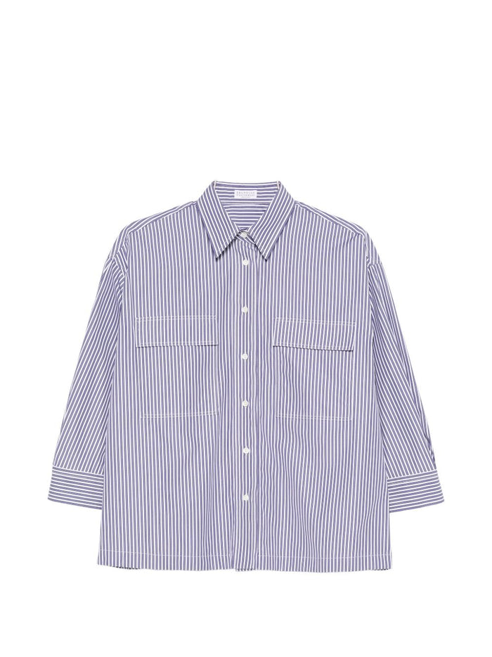 Brunello Cucinelli Embroidered Poplin Shirt