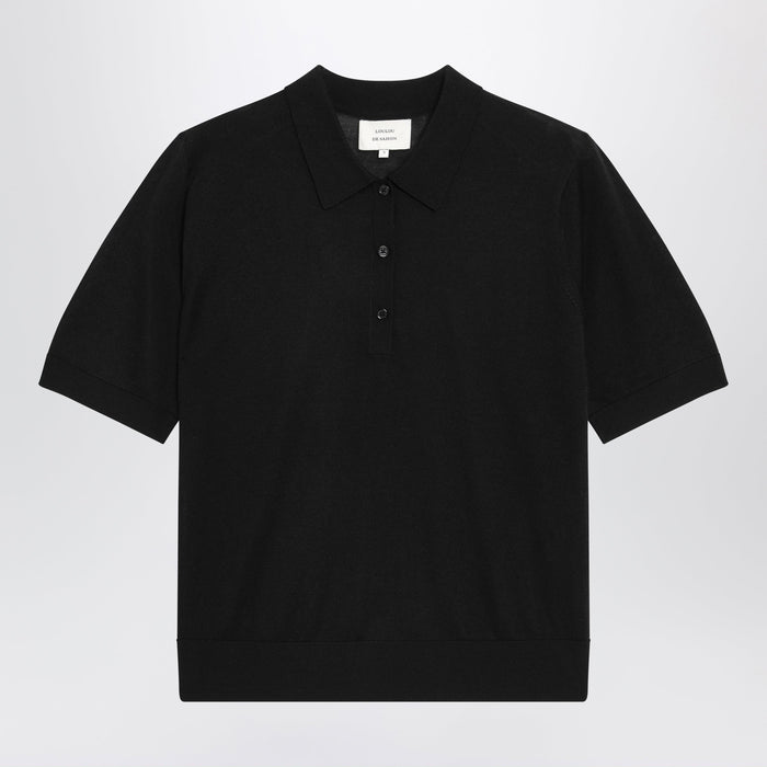 Loulou De Saison Black Migo Fluid Cashmere Polo