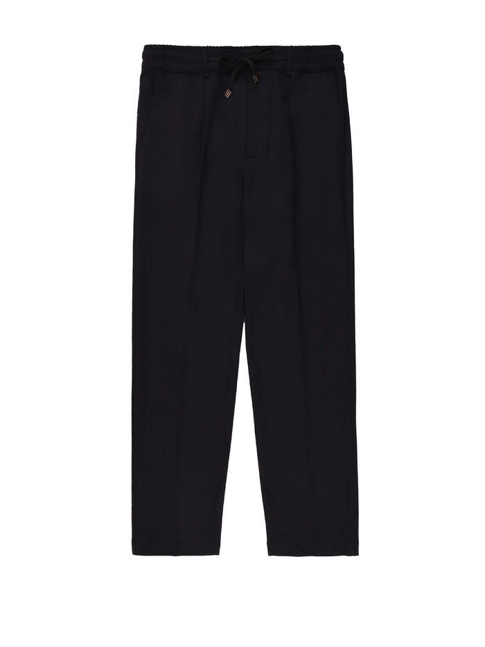 Cruna Black Trousers In Stretch Virgin Wool