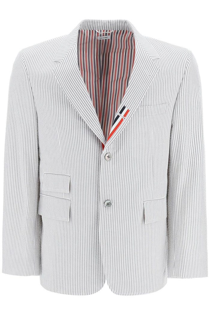 Thom Browne Blazer In Seersucker